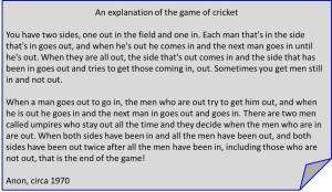 An explanation of cricket