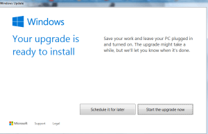 WinX Upgrade Message
